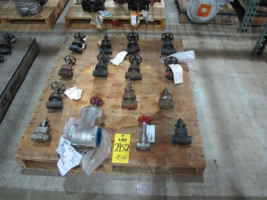LOT PALLET W/ (15) ASSORTED VALVES (W-51) LOADING & HANDLING FEE $15-